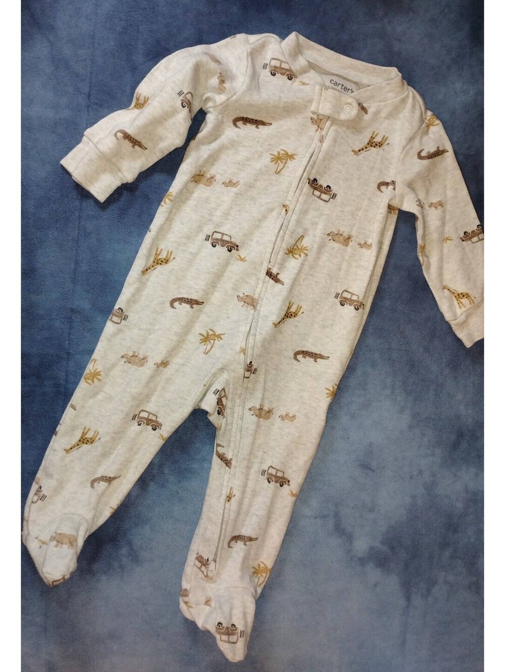 Carter's baby pajamas with safari animals